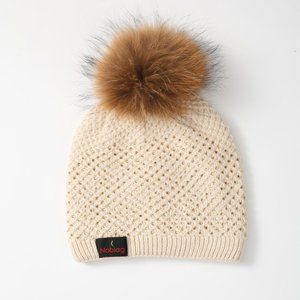 Noblag Women’s Cashmere Soft Beanies Fur Pom Hat